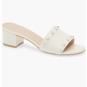 Stuart Weitzman Faux Pearl Slide Sandal